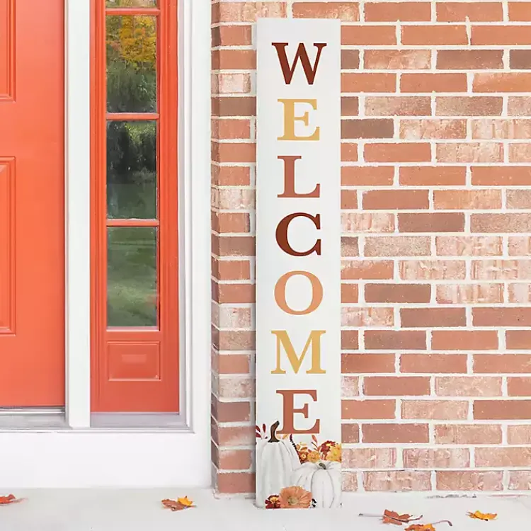Outlet Welcome Floral Pumpkins Fall Porch Board Fall