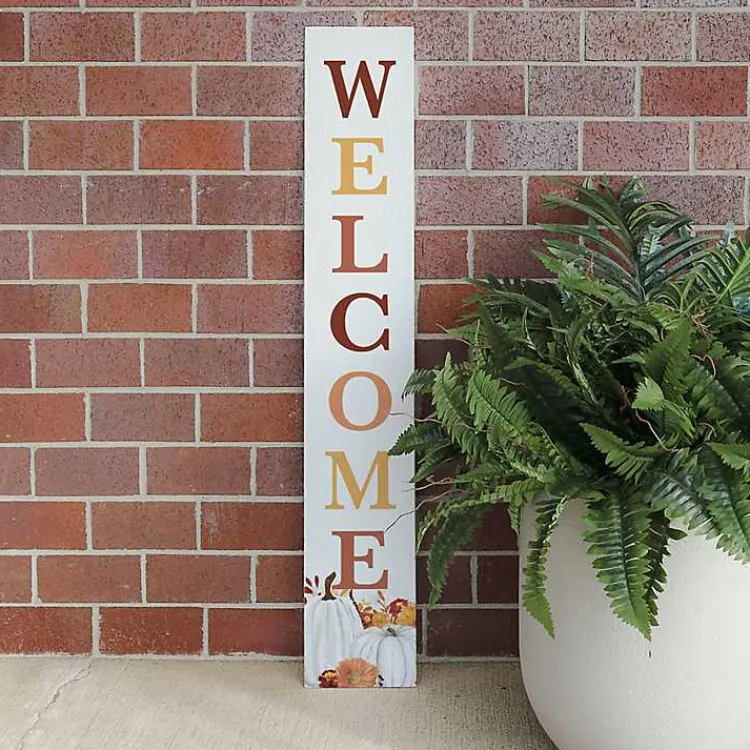 Outlet Welcome Floral Pumpkins Fall Porch Board Fall