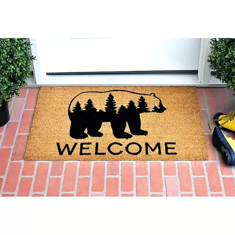 Kirklands Home Doormats|Welcome Forest Bear Doormat