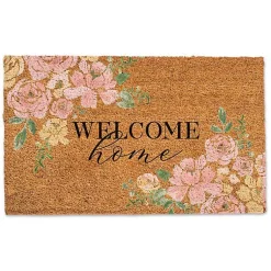 Kirklands Home Doormats|Welcome Home Pink Floral Doormat