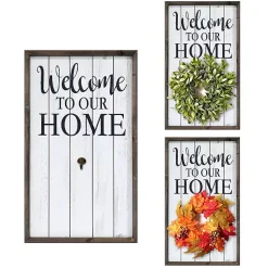 Kirklands Home Wall Quotes & Signs|Welcome Interchangeable Wreath Wall Plaque