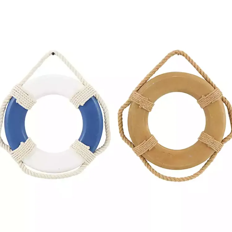 Kirklands Home Wall Plaques|Welcome Life Ring Wall Plaques, Set of 2