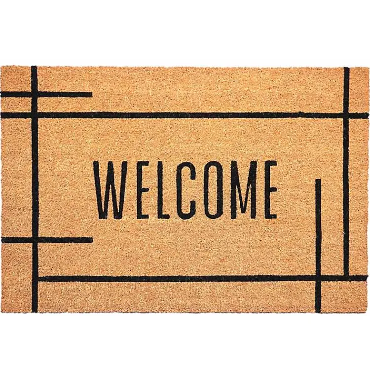 Kirklands Home Doormats|Welcome Natural Linear Doormat Brown