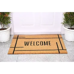 Kirklands Home Doormats|Welcome Natural Linear Doormat Brown