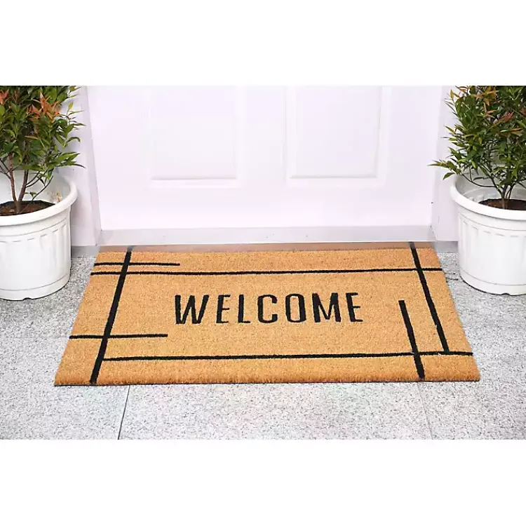 Kirklands Home Doormats|Welcome Natural Linear Doormat Brown