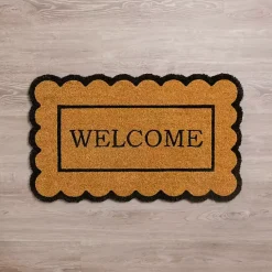 Kirklands Home Doormats|Welcome Scalloped Edge Doormat Brown