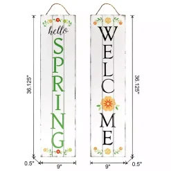 Kirklands Home Outdoor Wall Decor|Welcome Spring Double Sided Porch Sign