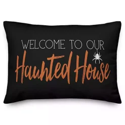 New Welcome to Our Haunted House Accent Pillow Halloween