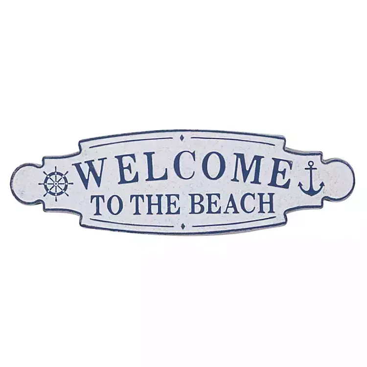 Kirklands Home Wall Quotes & Signs|Welcome To The Beach Metal Wall Plaque