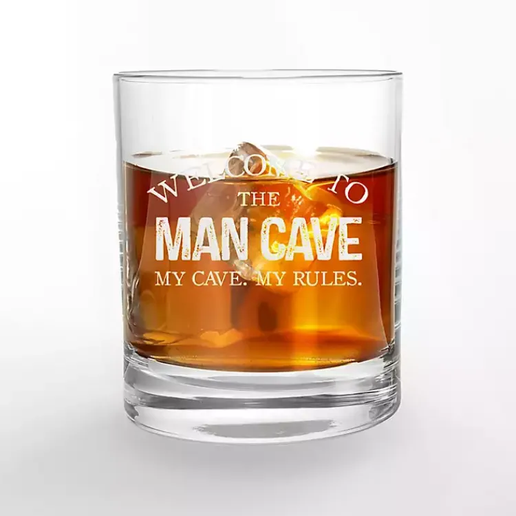 Kirklands Home Glassware & Drinkware|Welcome to the Man Cave Whiskey Glasses, Set of 2 Clear