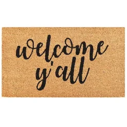 Kirklands Home Doormats|Welcome Y'all Coir Doormat