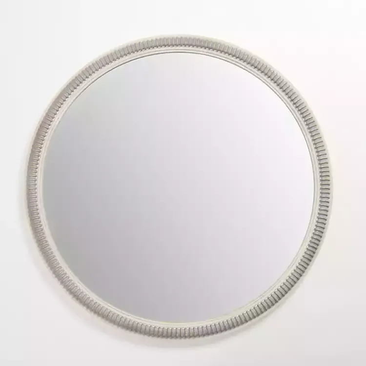 Kirklands Home Decorative Mirrors|Wexford Ribbed Round Wall Mirror