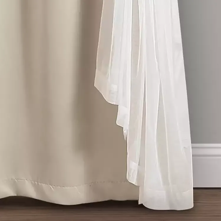 Kirklands Home Curtains & Drapes|Wheat Curtain Panel Set with Overlay, 108 in. Ivory