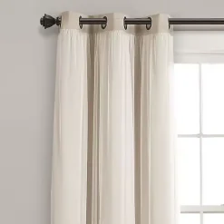 Kirklands Home Curtains & Drapes|Wheat Curtain Panel Set with Overlay, 120 in. Ivory