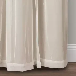 Kirklands Home Curtains & Drapes|Wheat Curtain Panel Set with Overlay, 120 in. Ivory