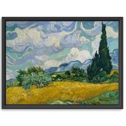 Kirklands Home Canvas Art|Wheat Field with Cypresses Canvas Print, 42x32 in.