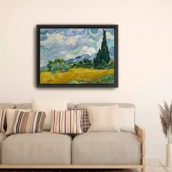Kirklands Home Canvas Art|Wheat Field with Cypresses Canvas Print, 42x32 in.