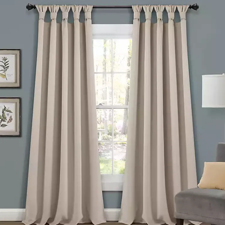 Kirklands Home Curtains & Drapes|Wheat Knotted Curtain Panel Set, 95 in. Tan