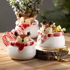 Sale Whimsical Reindeer Ceramic Containers, Set of 3 Christmas Dining & Entertaining