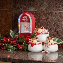 Sale Whimsical Reindeer Ceramic Containers, Set of 3 Christmas Dining & Entertaining