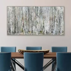 Kirklands Home Canvas Art|Whispering Birch Framed Canvas Art Print Gray