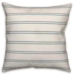 Kirklands Home Outdoor Cushions & Pillows|& Blue Country Stripe Outdoor Throw Pillow White