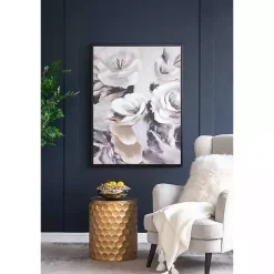 Kirklands Home Canvas Art|White & Gray Garden Flowers Framed Canvas Print