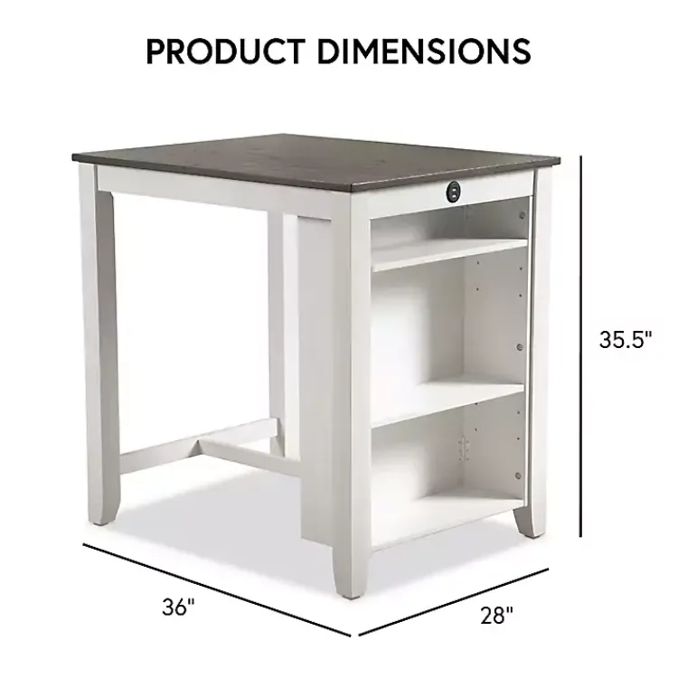 Kirklands Home Dining Tables|& Gray Wood Kayla Counter Height 3-pc. Set White