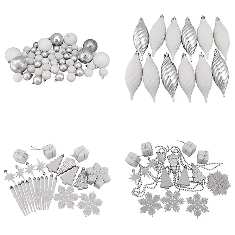 Outlet White & Shatterproof Christmas Ornament Set Christmas Ornaments