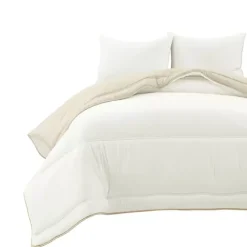 Kirklands Home Comforters|White & Tan Reversible 3-pc. King Comforter Set