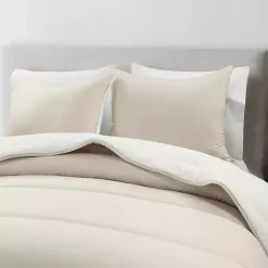 Kirklands Home Comforters|White & Tan Reversible 3-pc. King Comforter Set