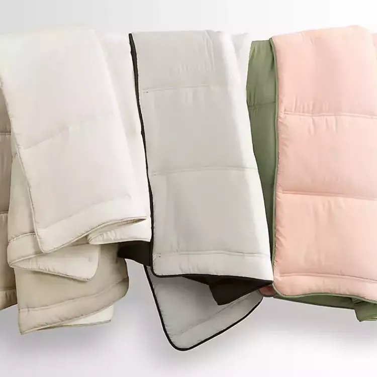 Kirklands Home Comforters|White & Tan Reversible 3-pc. King Comforter Set