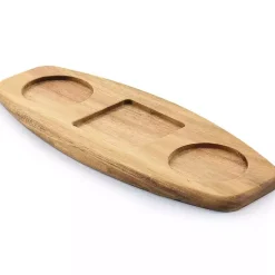 Kirklands Home Serving & Entertaining|White Acacia Wood Base 4-pc. Tidbit Dish Set