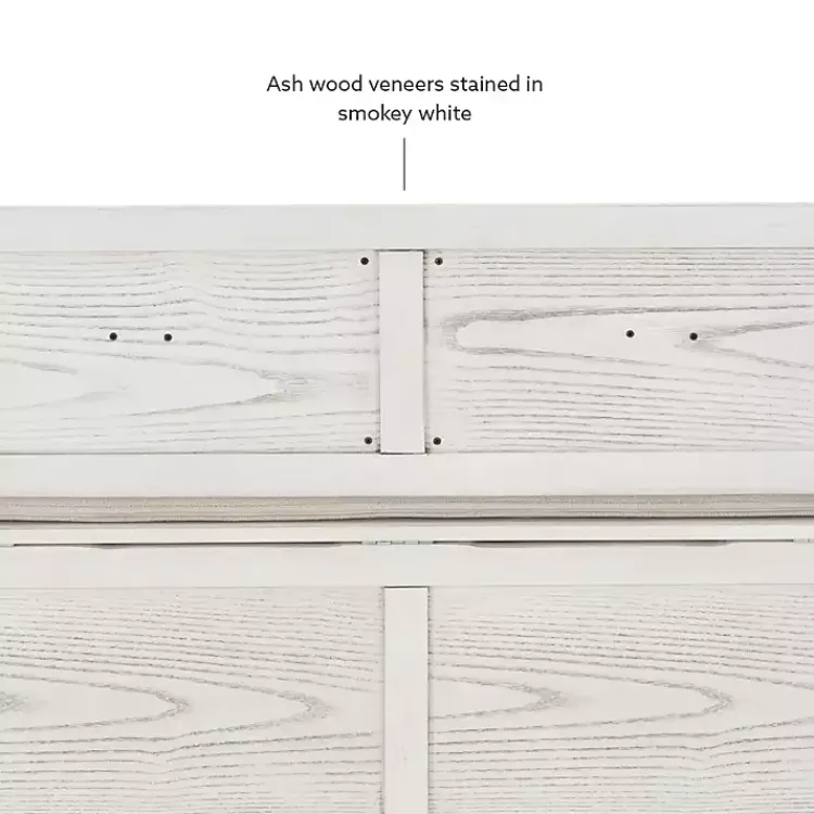 Kirklands Home Benches & Ottomans|White and Beige Carlton Storage Bench