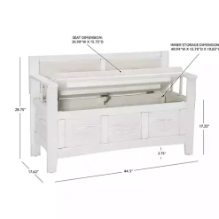 Kirklands Home Benches & Ottomans|White and Beige Carlton Storage Bench