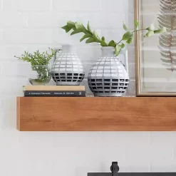 Discount White and Black Checkered Ceramic Vases, Set of 2 Vases