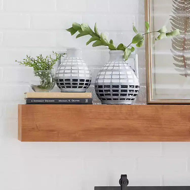 Discount White and Black Checkered Ceramic Vases, Set of 2 Vases