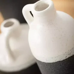 Online White and Black Two-Toned Ceramic Vases, Set of 3 Vases