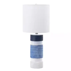 Kirklands Home Table Lamps|and Blue Large Stripe Table Lamp White