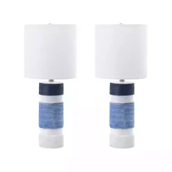 Kirklands Home Table Lamps|and Blue Large Stripe Table Lamp White