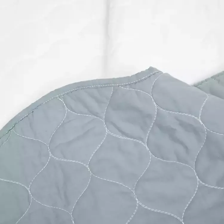 Kirklands Home Quilts|White and Blue Scallop 3-pc. Full/Queen Quilt Set