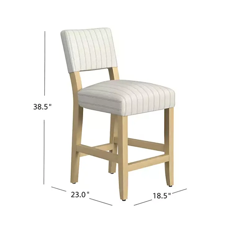 Kirklands Home Bar Stools & Counter Height Stools|and Blue Striped Natural Counter Stool White