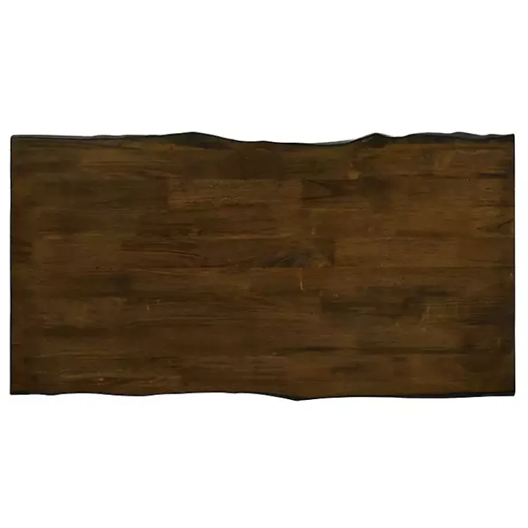 Kirklands Home Coffee Tables|White and Dark Oak Wood Live Edge Coffee Table Brown