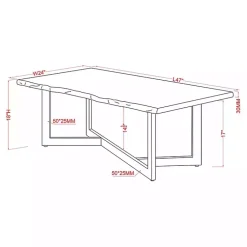 Kirklands Home Coffee Tables|White and Dark Oak Wood Live Edge Coffee Table Brown