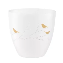 Discount White and Gold Bird Medium Tealight Candle Holder Candle Holders