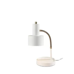 Kirklands Home Table Lamps|White and Gold Brayden Charging Desk Lamp