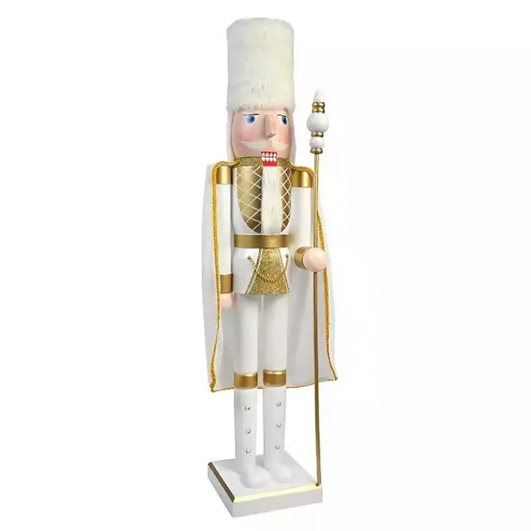 White and Gold King Nutcracker Christmas Decorations