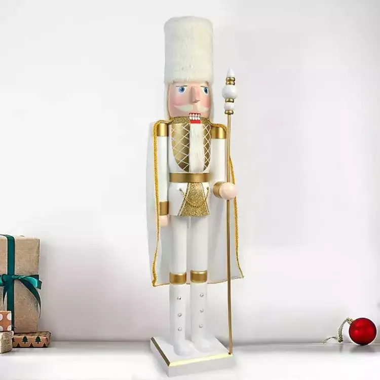 White and Gold King Nutcracker Christmas Decorations