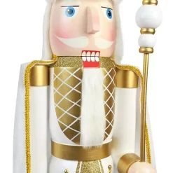 White and Gold King Nutcracker Christmas Decorations