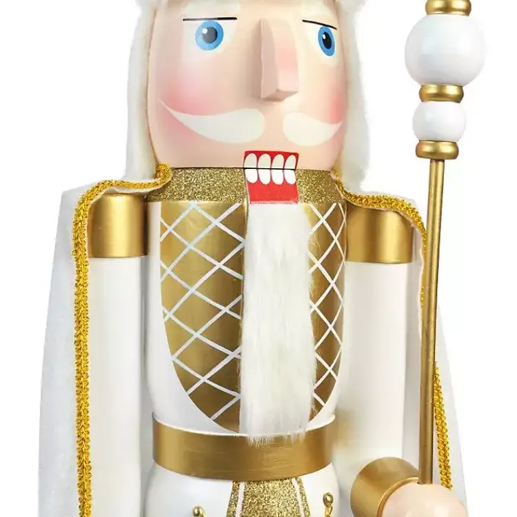 White and Gold King Nutcracker Christmas Decorations